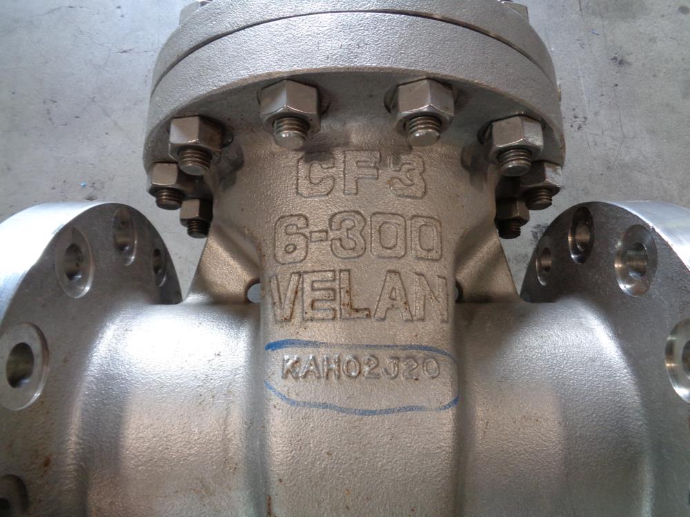 Velan 6" 300# CF3 Gate Valve, Model A, Fig# F14-1064C-12CY-W399